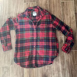 American Eagle Ahh-amazingly Soft Flannel Shirt Boyfriend Fit Sz M Holiday Color
